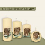 Dekorativna svečka valj SLON VM z motivom slončka